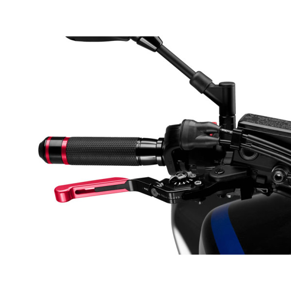 Puig Extendable Folding V3 Brake (Red Extender With Blue Selector) Black